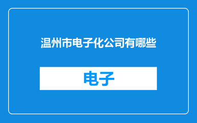 溫州市電子化公司與浙江軟件開發(fā)企業(yè)概覽
